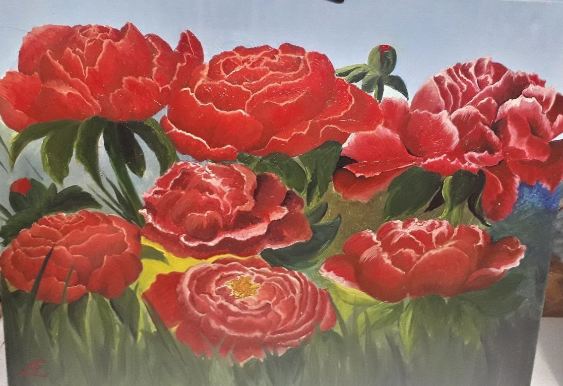 «Пионы» — картина маслом, Катерина Кудимова