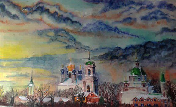 «Спасо-Яковлевский монастырь» — акварельные карандаши, Катерина Кудимова